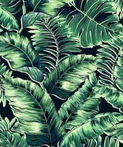 Brand Mckenzie Banana Leaves Wallpaper, Leaf Green Memphis To Miami