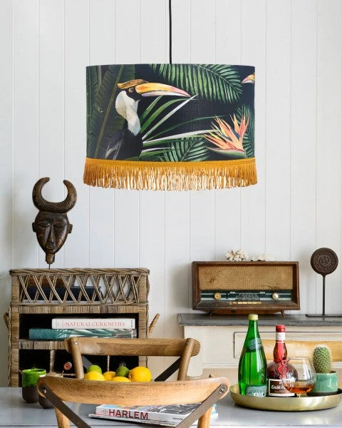 Mind The Gap Drum Lampshades Birds Of Paradise - Tropical Bird Design Lamp Shade for Home Decor 4 Mind The Gap Drum Lampshades Birds Of Paradise