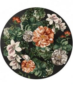 BN Rose & Thorn Wallpaper Circles Flowers Black Background