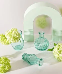 Sass & Belle Set Of 3 Pink Recycled Vases Small