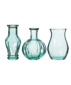 Sass & Belle Set Of 3 Pink Recycled Vases Small