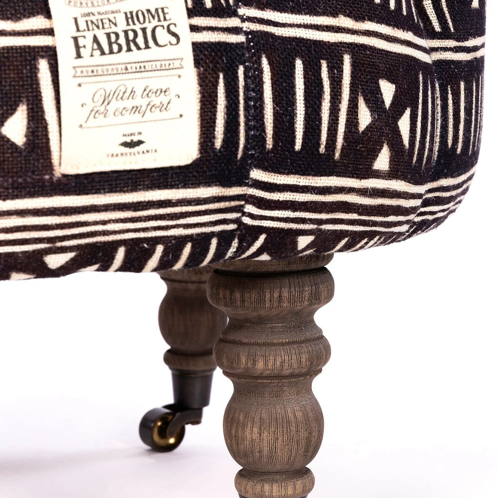 Mind The Gap Indigena Fez Tufted Stool - Handcrafted Bogolanfini Footstool for Modern Homes 5 Mind The Gap Indigena Fez Tufted Stool - Bogolanfini