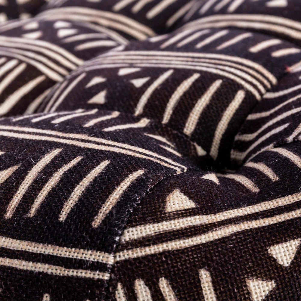 Mind The Gap Indigena Fez Tufted Stool - Handcrafted Bogolanfini Footstool for Modern Homes 6 Mind The Gap Indigena Fez Tufted Stool - Bogolanfini