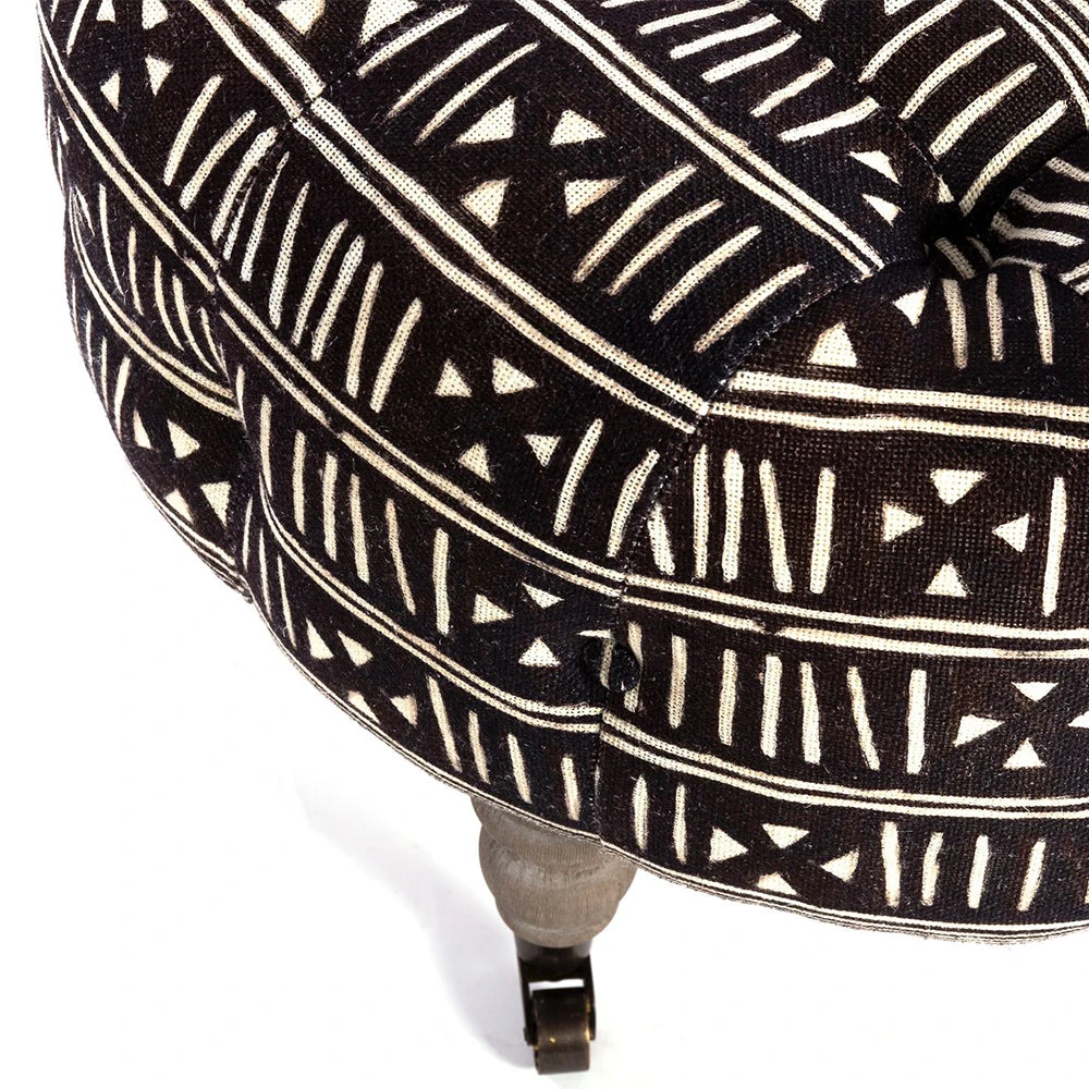 Mind The Gap Indigena Fez Tufted Stool - Handcrafted Bogolanfini Footstool for Modern Homes 7 Mind The Gap Indigena Fez Tufted Stool - Bogolanfini