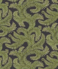 Josephine Munsey Bombe's Fernery Wallpaper In Dark Grey & Green