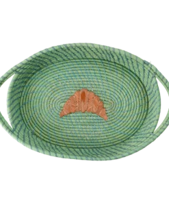 Rice DK New Raffia Oval Bread Basket - Croissant