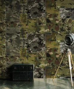 Mind The Gap Camo Brown Wallpaper