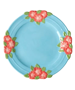 Rice By Rice Ceramic Floral Side Plate - Blue