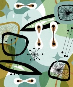 Mind The Gap Century Elements Green Wallpaper