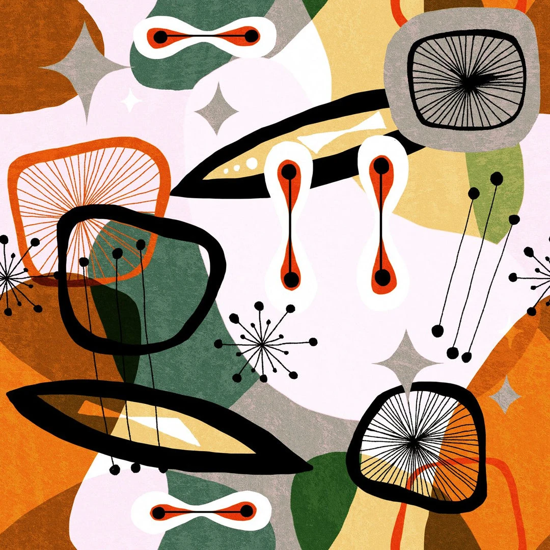 Mind The Gap Century Elements Green Wallpaper - Abstract Retrograde Design for Modern Homes 5 Mind The Gap Century Elements Green Wallpaper