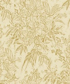 Mind The Gap Cherry Orchard Indigo Wallpaper Rose & Thorn