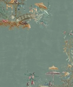 Mind The Gap Chinoiserie Blue Wallpaper