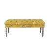 Mind The Gap MTG FURNITURE - EDWARD TUFTED OTTOMAN - CHINOISERIE VELVET FABRIC Rose & Thorn