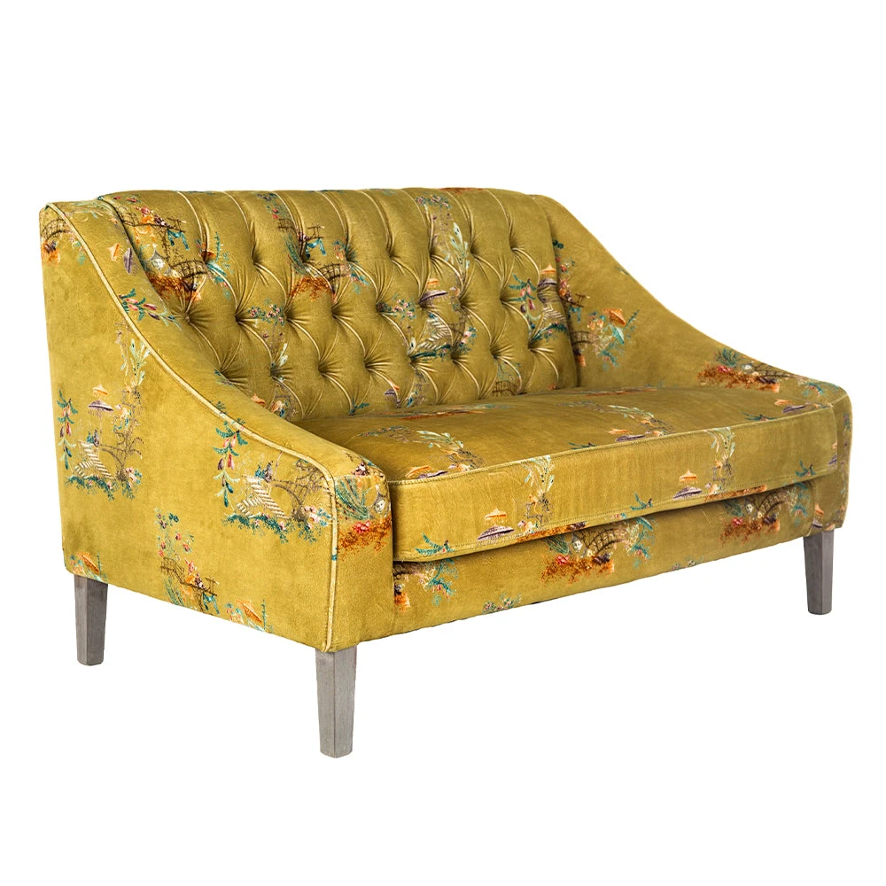 Mind The Gap MTG Furniture Baron Tufted Sofa - Chinoiserie Velvet Rose & Thorn Sofa 4 Mind The Gap MTG FURNITURE - BARON TUFTED SOFA - CHINOISERIE VELVET Rose & Thorn