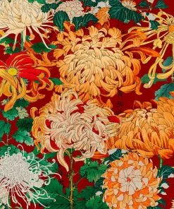 Mind The Gap Chrysanthemums Yellow Wallpaper