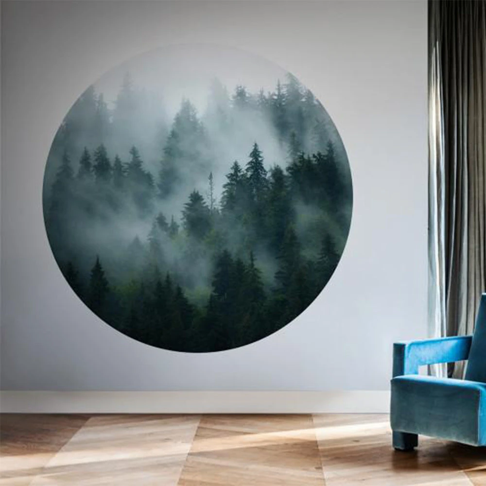BN The Craftsman Wallpaper Circles Cloudy Woods - Nature-Inspired Wallpaper Mural 3 BN The Craftsman Wallpaper Circles Cloudy Woods