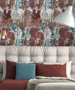 Mind The Gap Coral Reef Ultramarine Wallpaper Rose & Thorn