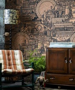 The Monkey Puzzle Tree New'Hit The North' Superwide Cork Wallpaper By Drew Millward