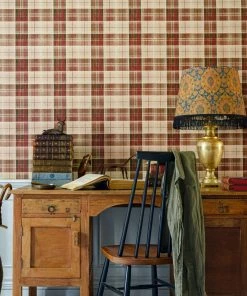 Mind The Gap Countryside Plaid Charcoal Wallpaper