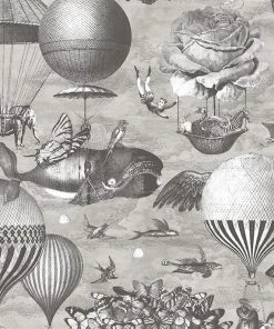 Brand Mckenzie Curious Skies Wallpaper, Black And White Les Jardins Royaux