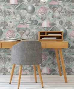 Brand Mckenzie Les Jardins Royaux Curious Skies Wallpaper, Pink & Aqua
