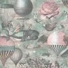 Brand Mckenzie Les Jardins Royaux Curious Skies Wallpaper, Pink & Aqua