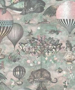 Brand Mckenzie Les Jardins Royaux Curious Skies Wallpaper, Pink & Aqua