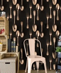 Mind The Gap Wallpaper & Paint Cutlery Copper Wallpaper