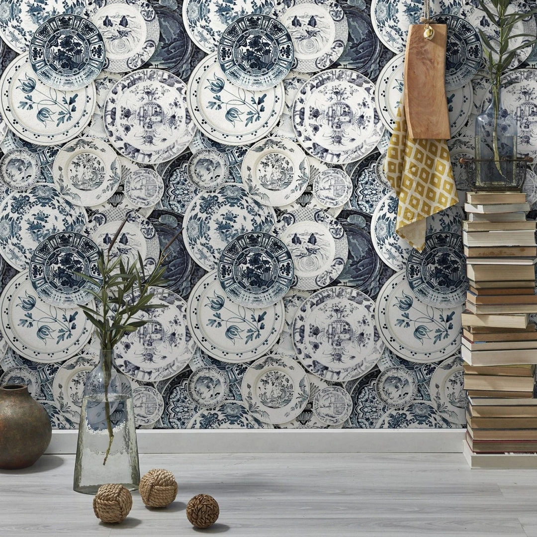 Mind The Gap Delftware Wallpaper Les Jardins Royaux - Abstract Wallpaper for Modern Homes 6 Mind The Gap Delftware Wallpaper Les Jardins Royaux