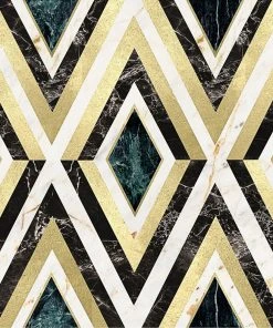 Mind The Gap Diamonds In Brass Wallpaper