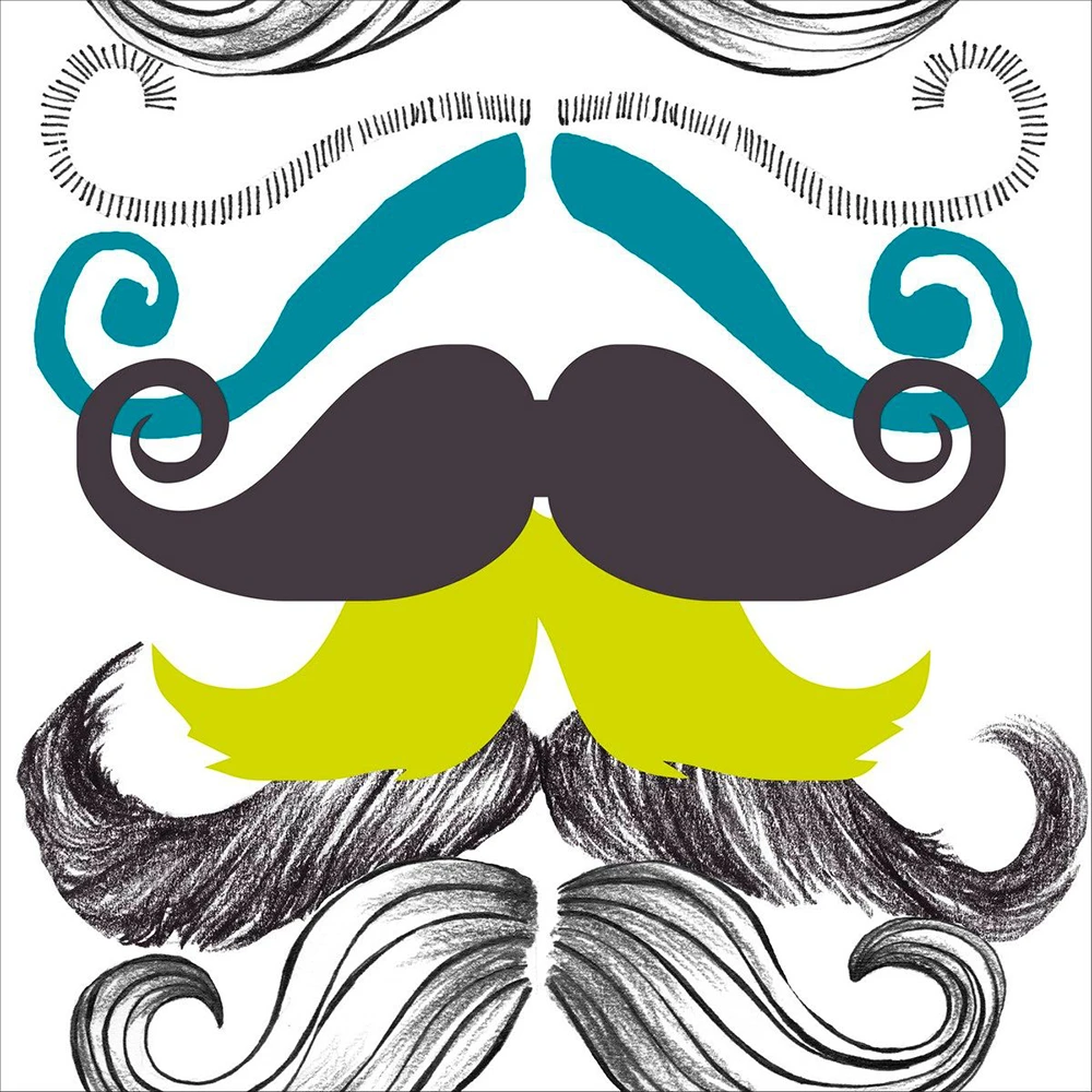 Mind The Gap Moustache Wallpaper - Comic & Themed Wallpaper for Unique Home Decor 3 Mind The Gap Wallpaper & Paint Different Moustaches Wallpaper
