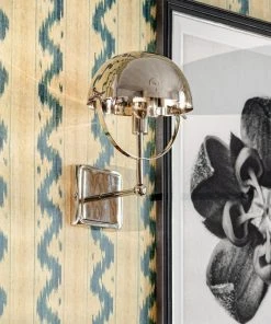 Mind The Gap Wall Light - Quentin Single Arm Sconce In Polished Nickel New