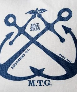 Mind The Gap Vintage Anchors Linen Embroidered Cushion