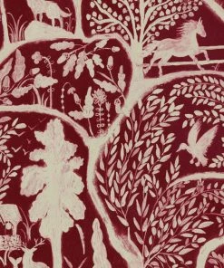 Mind The Gap The Enchanted Woodland Red Wallpaper Folk Couture