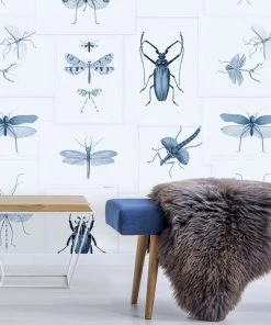 Mind The Gap Entomology Blue Wallpaper