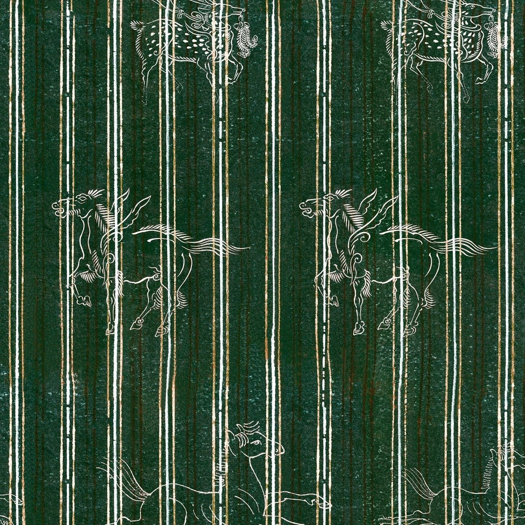 Mind The Gap Folk Couture A Fable Indigo Wallpaper - Nature & Animals Design, Stripes & Checks Pattern 6 Mind The Gap Folk Couture A Fable Indigo Wallpaper