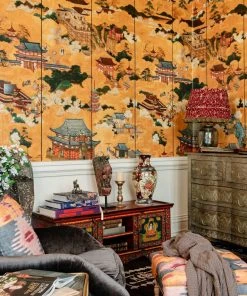 Mind The Gap Indigena Floating World, Golden Wallpaper