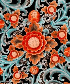 Mind The Gap Floral Painting Dark Wallpaper