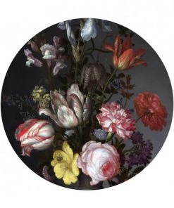 BN Wallpaper Circles Flowers In A Vase Rose & Thorn