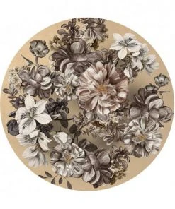 BN Wallpaper & Paint Wallpaper Circles Flowers Taupe Background