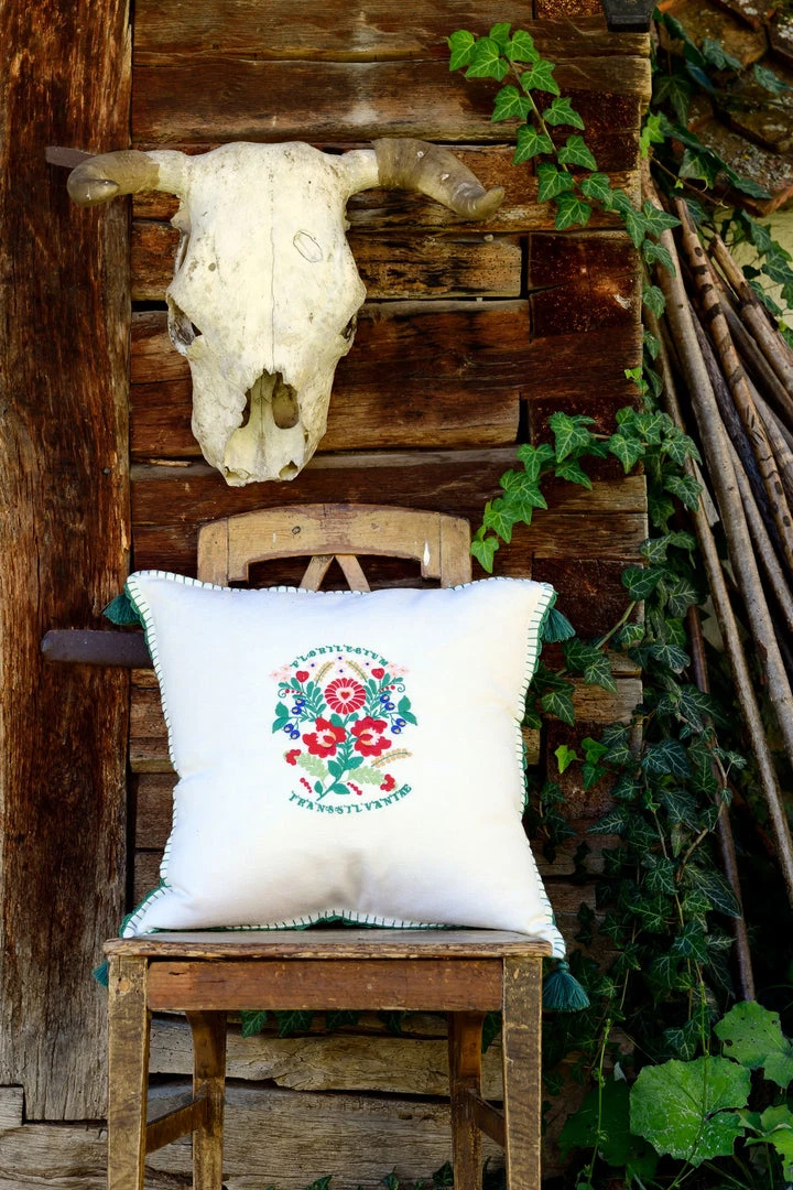 Mind The Gap Folk Couture Transsilvaniae Florilegium Embroidered Cushion - Luxury Home Decor 5 Mind The Gap Folk Couture Transsilvaniae Florilegium Embroidered Cushion