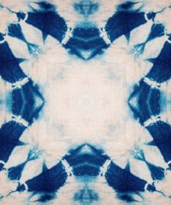 Mind The Gap Shibori Flower Wallpaper Blue Skies Ahead