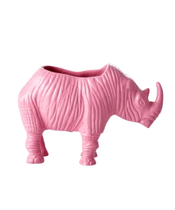 Rice By Rice New RHINO METAL FLOWER POT - SOFT PINK