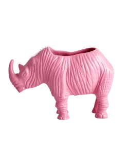 Rice By Rice New RHINO METAL FLOWER POT - SOFT PINK