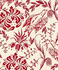 Mind The Gap Folk Embroidery Indigo Wallpaper Rose & Thorn