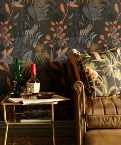 Mind The Gap Caribbean Garden Dark Wallpaper - Havana Tropicana Tropical Leaves Design 5 Mind The Gap Caribbean Garden Dark Wallpaper Havana Tropicana