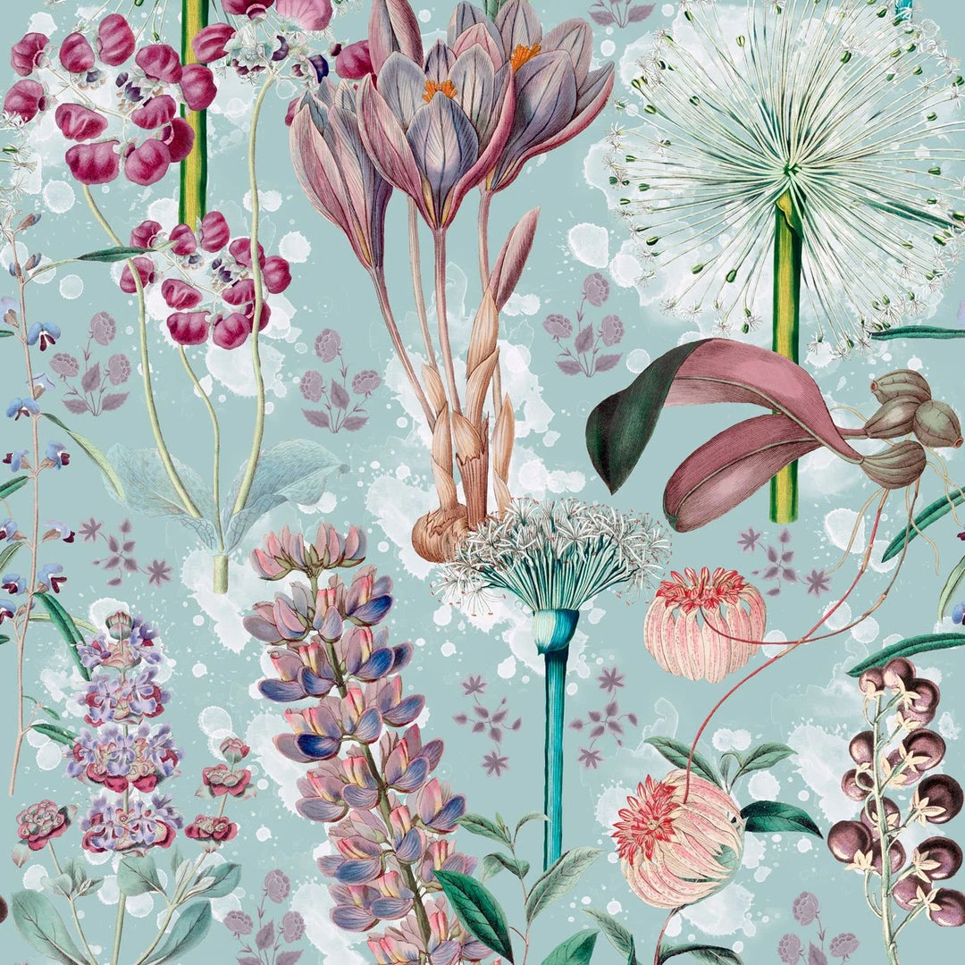 Mind The Gap Garden Of Eden Aquamarine Floral Wallpaper - Nature-Inspired Home Decor 3 Mind The Gap Garden Of Eden Aquamarine Wallpaper