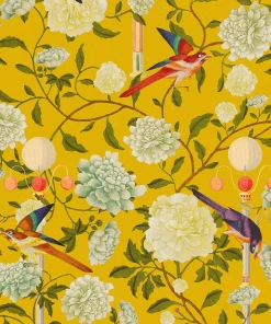 The Design Yard Rose & Thorn The Garden Of Immortality Lapis Blue Wallpaper