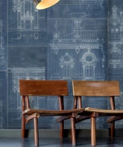 Mind The Gap Garnier Blue Wallpaper - Premium Drawing & Illustrative Design for Home Decor 7 Mind The Gap Garnier Blue Wallpaper