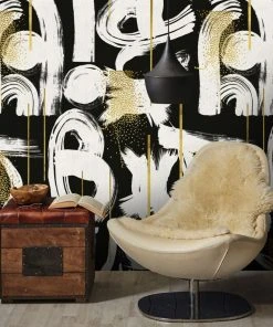 Mind The Gap Gestural Abstraction White Wallpaper - Abstract Wallpaper for Modern Homes 9 Mind The Gap Wallpaper & Paint Gestural Abstraction White Wallpaper